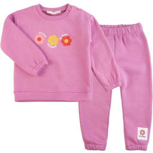 Komplet ocieplany z meszkiem Dres gruby bluza i spodnie dla dziewczynki 92