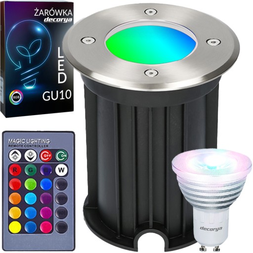 MOCNA HERMETYCZNA LAMPA LED NAJAZDOWA OPRAWA LED GRUNTOWA IP65 GU10 RGB