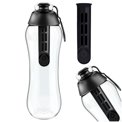 Bidon do szkoły 500ml czarny / Butelka filtrująca Dafi 0,5l + wkład filtr