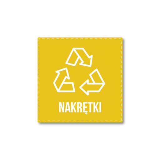 Naklejka recykling segregacja NAKRĘTKI 10cm