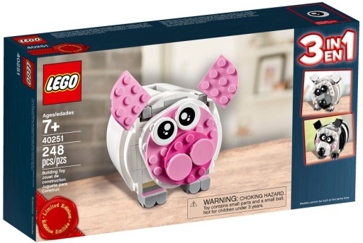 Uszkodzone pudełko LEGO BrickHeadz LEGO Mini Świnka Skarbonka 3w1 40251