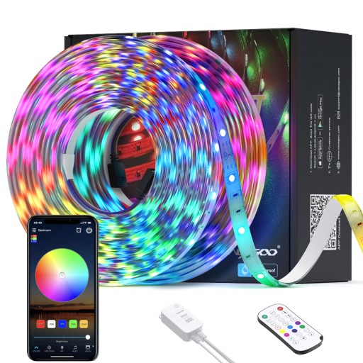 TAŚMA LED RGB USB PODŚWIETLENIE 10M INTELIGENTNE