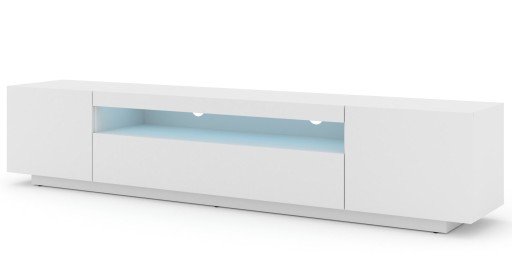 Szafka RTV AURA 200 stojąca wisząca biały mat +LED