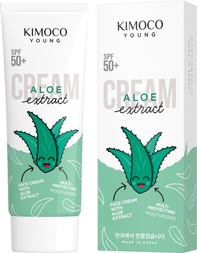 KIMOCO YOUNG ALOE EXTRACT CREAM NAWILŻAJĄCO KOJĄCY KREM Z FILTREM SPF50+