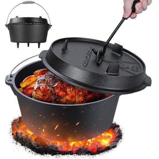 KOCIOŁEK MYŚLIWSKI ŻELIWNY GARNEK węgierski pieczonki na OGNISKO GRILL 9L