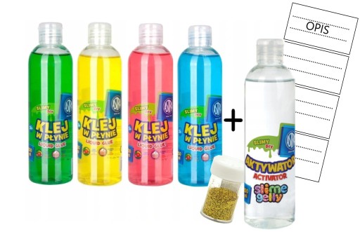 Zestaw Klej do Slime Astra 4kol + aktywator 250ml
