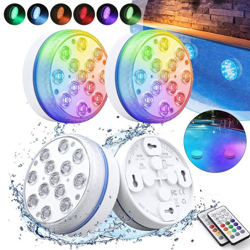 ZATAPIALNE ŚWIATŁA LED RGB 13 LED PODWODNE ŚWIATŁO, OŚWIETLENIE BASENOWE