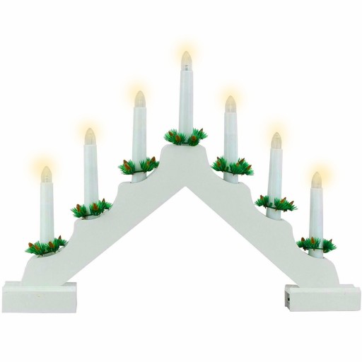 ŚWIECZNIK ADWENTOWY ŚWIECE 7 LED ŚWIĘTA NA BATERIE
