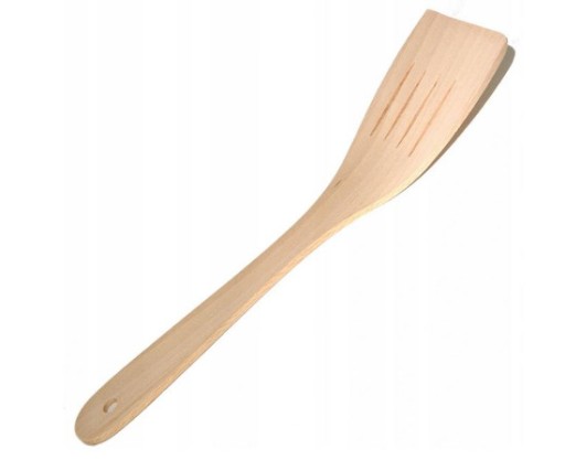 ŁOPATKA DREWNIANA AŻUROWA GIĘTA DO SMAŻENIA 31CM
