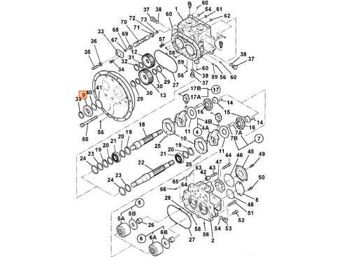 USZCZELNIACZ POKRYWY POMPY 20/951847 JCB JS330