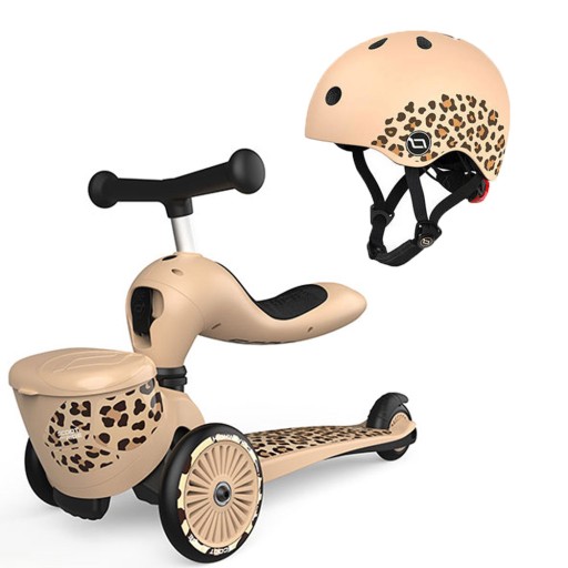 Scoot And Ride 2w1 Highwaykick 1 Leopard + Kask