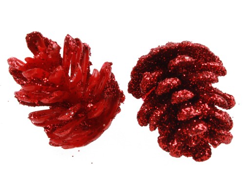 SZYSZKI BROKATOWE SZYSZKA 3,5cm 2szt Czerwone