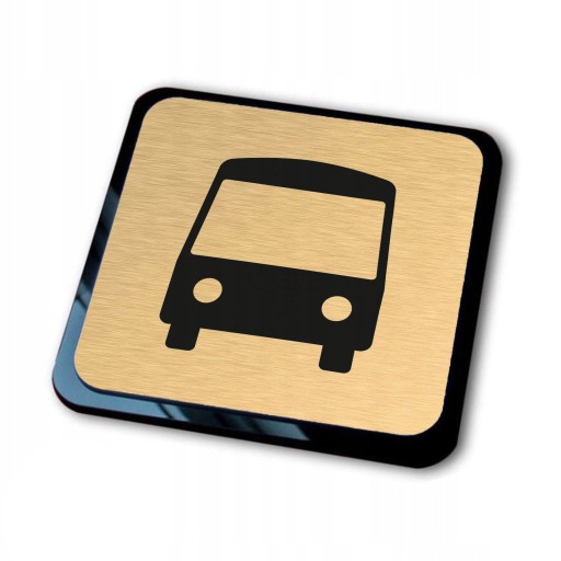 złota tabliczka informacyjna grawer autobus