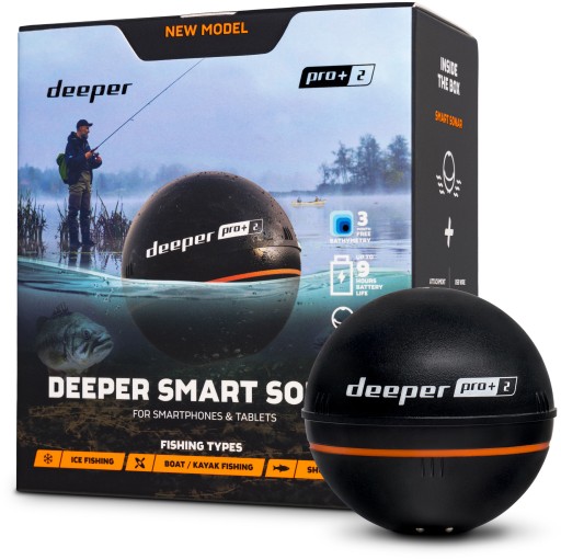 ECHOSONDA original sonar WIFI DEEPER PRO+ 2 z GPS!