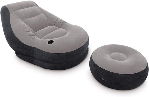 Materac jednoosobowy fotel z poduszką INTEX 68564 130 x 99 x 76 cm szary