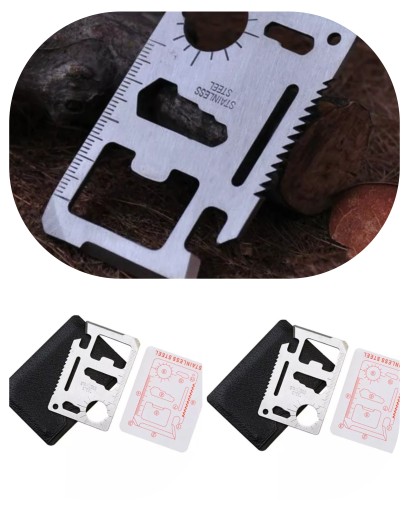 2x KARTA PRZEŻYCIA PRZETRWANIA SURVIVAL CARD NÓŻ