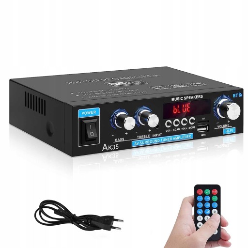 WZMACNIACZ DO KOLUMN GŁOŚNIKÓW BLUETOOTH RADIO FM