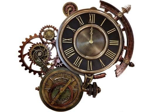 ZEGAR NA ŚCIANĘ ASTROLABIUM PRZYRZĄDY STEAMPUNK V