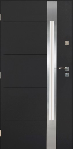 Drzwi zewnętrzne Sofia 02 inox antracyt 90 LEWE