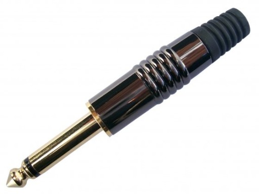 Wtyk jack duży 6,3mm 6.3 mono chrom