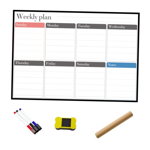 Soft Magnetic Weekly Planner Whiteboard Sticker Weekly Memo Style E