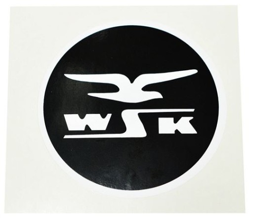 Naklejka WSK 125 na zbiornik ptak białe logo