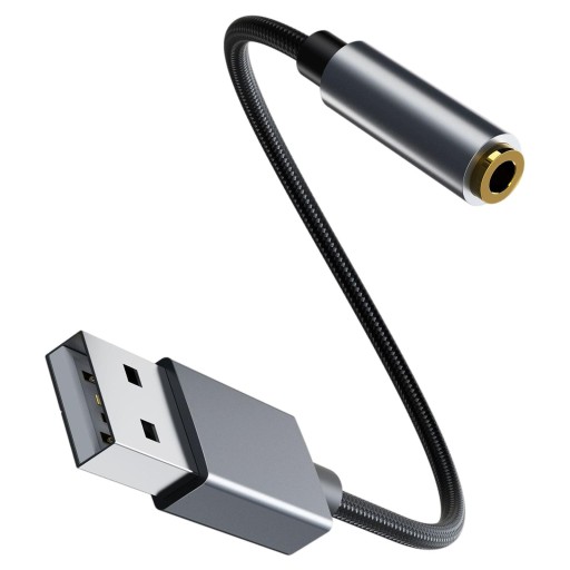 Adapter audio z USB na gniazdo 3,5 mm z USB na słuchawki