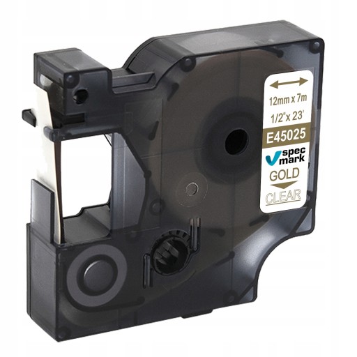 Taśma do DYMO D1 45025 12mm Przeźroczysta/Złoty