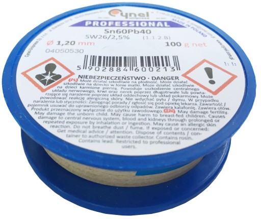 Cyna z topnikiem 1,20mm 100g 0,1kg Pb