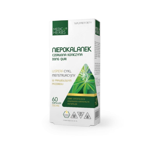 Medica Herbs NIEPOKALANEK Czerwona koniczyna DONG QUAI 550 mg MENSTRUACJA