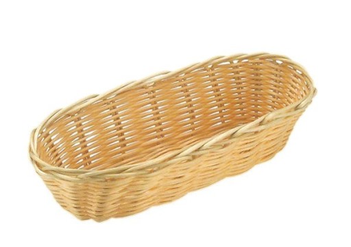 Koszyk owalny z polipropylenu beżowy 23x10x(H)6 cm