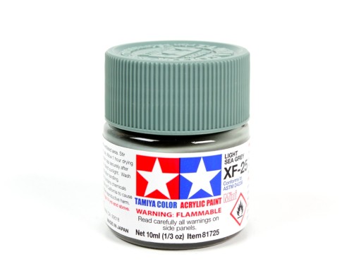 MODELARSKA FARBA AKRYLOWA SZARA MATOWA TAMIYA 10ml XF-25 LIGHT SEA GREY (M)
