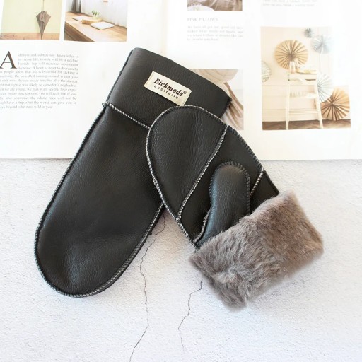 Sheepskin Fur Mittens Women's Leather Wool Color Winter Warmth Thickening