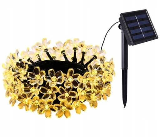GIRLANDA SOLARNA OGRODOWA LAMPKI LED 30 ŻARÓWEK