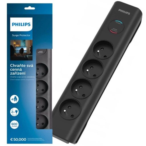 PHILIPS LISTWA ANTYPRZEPIĘCIOWA 4 GNIAZDA 16.000A