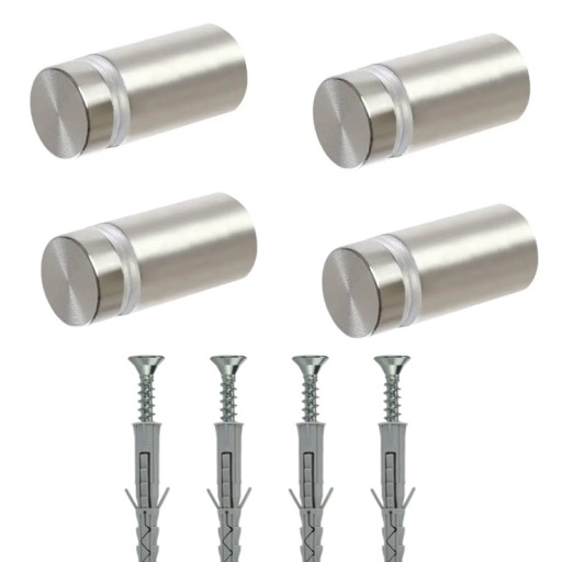 4x DYSTANSE MONTAŻOWE 12x25mm DYSTANS INOX KOŁKI STAL NIERDZEWNA MOCOWANIE