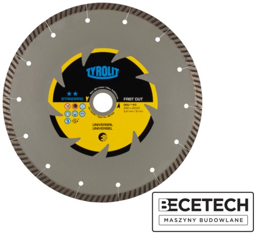 TARCZA DIAMENTOWA 230mm TYROLIT DCU** FAST CUT