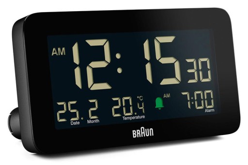 Zegar budzik Braun czarny 13,5cm + 2x AA