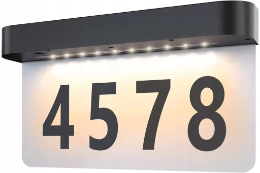 PODŚWIETLANY NUMER DOMU LAMPA SOLARNA LED