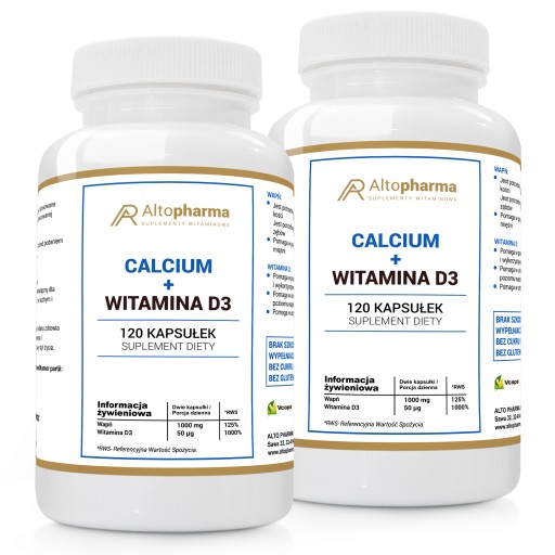 CALCIUM 1000mg WIT D3 50µg WAPŃ MOCNE KOŚCI 2x120k