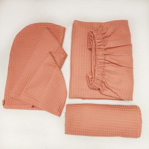Zestaw pareo,ręcznik,turban do sauny Brzoskwinia L