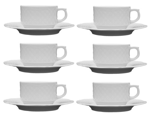 LUBIANA AFRODYTA 6 X FILIŻANKA 250 ML SPODEK 16 CM