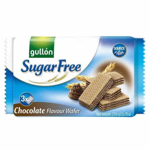 Gullón wafelki bez cukru z kremem kakaowym
