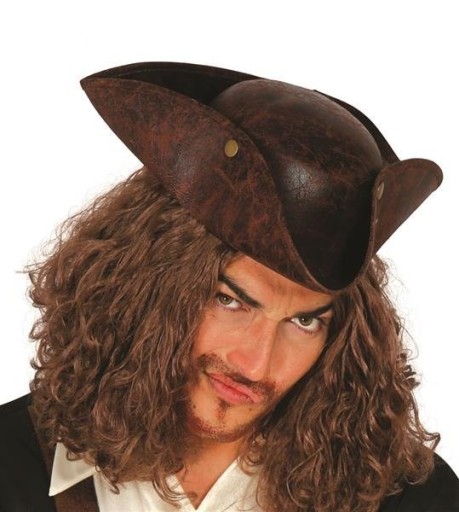 KAPELUSZ PIRATA PIRATKI PIRACKI TRIKORN PIRAT BRĄZ