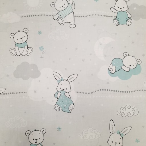 Tkanina Bawełna misie i balony