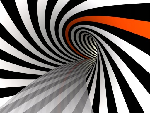 FOTOTAPETA 3D ABSTRAKCJA TUNEL BIEL CZERŃ