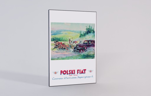Polski Fiat 1934 Wojciech Kossak 90x60cm Unikat