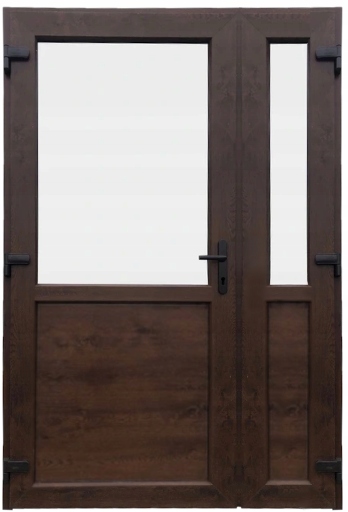 DRZWI ZEWN. PCV ORZECH 160x210 DWUSKRZYDŁOWE