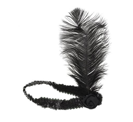 OPASKA BURLESKA CHARLESTONE RETRO CZARNA