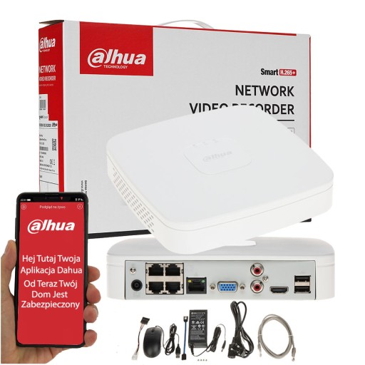 REJESTRATOR CYFROWY IP 4 KAMERY DAHUA SWITCH POE